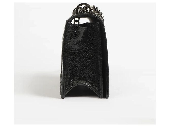 Borsa Dior Diorama Media in pelle nera craquelé Nero - vista 4