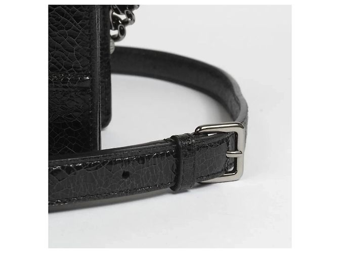 Borsa Dior Diorama Media in pelle nera craquelé Nero - vista 6