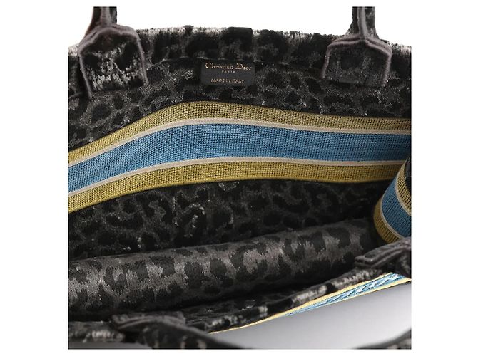 Dior Book Tote 36 Schwarz Leopardenmuster Canvas - Ansicht 4