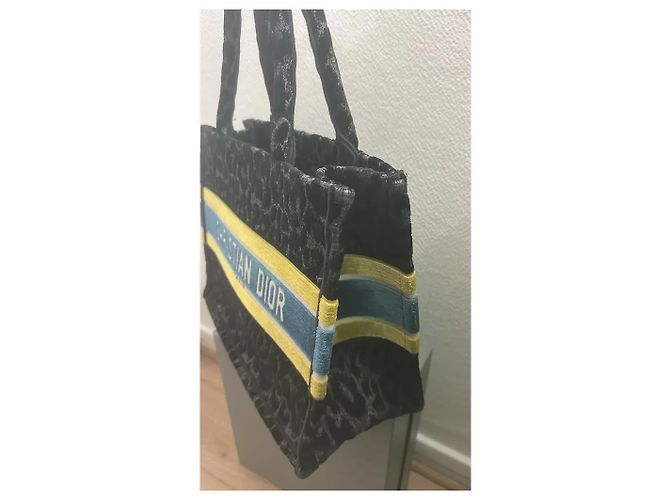 Dior Book Tote 36 Schwarz Leopardenmuster Canvas - Ansicht 6