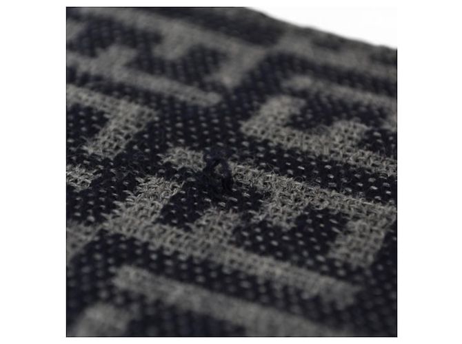 Zucca Stola in lana reversibile Fendi Marrone Nero - vista 5