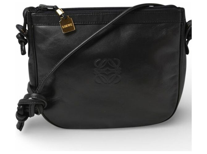 Borsa a spalla in pelle nera Loewe Nero - vista 2