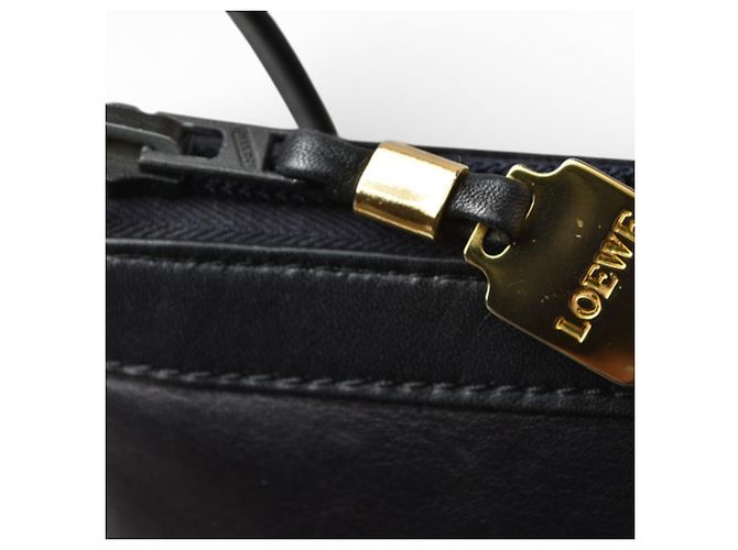 Borsa a spalla in pelle nera Loewe Nero - vista 7