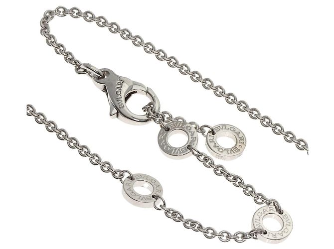 Bulgari Collana Bvlgari Double Logo con diamante 1P in oro bianco 18K - vista 3