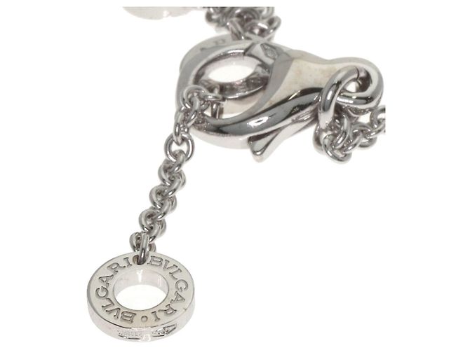 Bulgari Collana Bvlgari Double Logo con diamante 1P in oro bianco 18K - vista 4