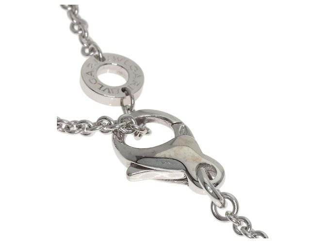 Bulgari Collana Bvlgari Double Logo con diamante 1P in oro bianco 18K - vista 6