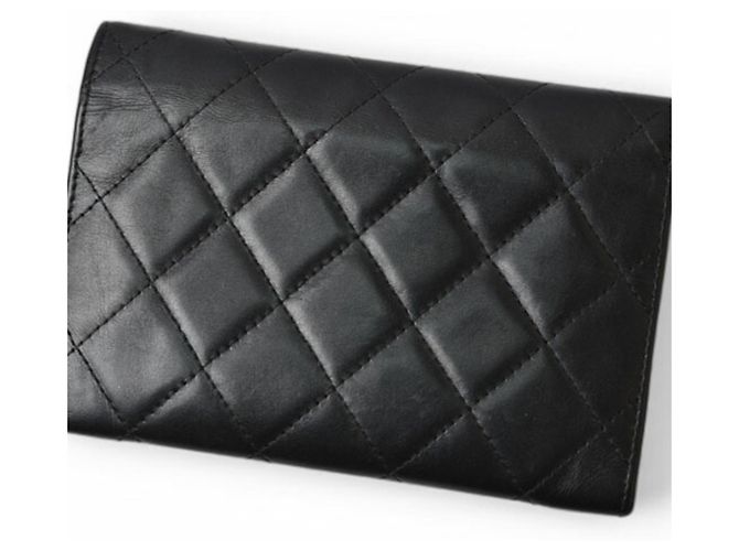 Cambon Billetera bi-fold Chanel Negro Rosa - vista 4