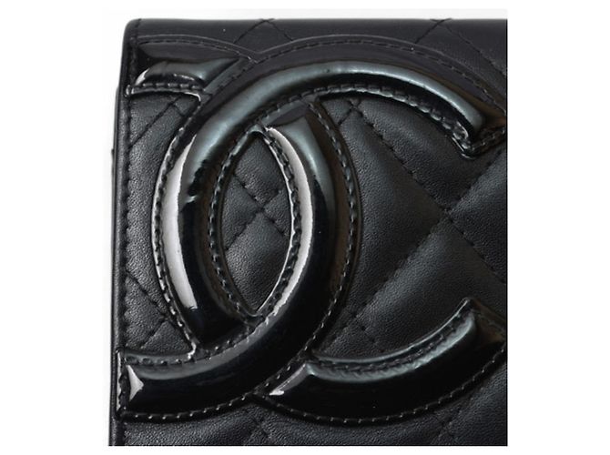 Cambon Billetera bi-fold Chanel Negro Rosa - vista 5