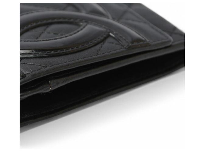Cambon Billetera bi-fold Chanel Negro Rosa - vista 8