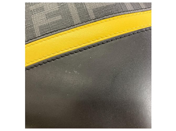 Fendi Diagonal Camera Case Umhängetasche Schwarz Gelb - Ansicht 12