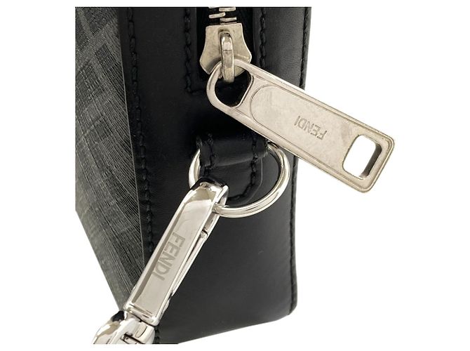 Fendi Diagonal Camera Case Umhängetasche Schwarz Gelb - Ansicht 16