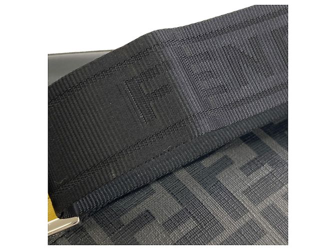 Fendi Diagonal Camera Case Umhängetasche Schwarz Gelb - Ansicht 18