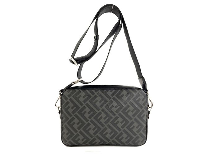 Fendi Diagonal Camera Case Umhängetasche Schwarz Gelb - Ansicht 2