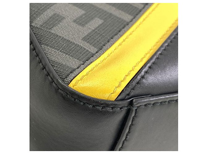 Fendi Diagonal Camera Case Umhängetasche Schwarz Gelb - Ansicht 20