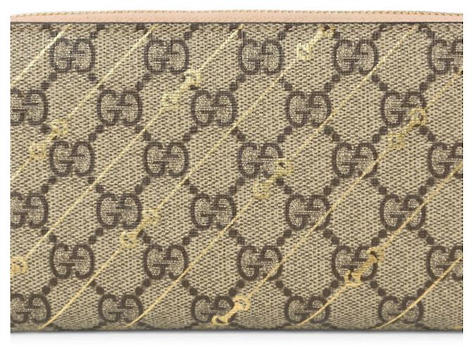 Portafoglio lungo Gucci GG Supreme beige e marrone - vista 2