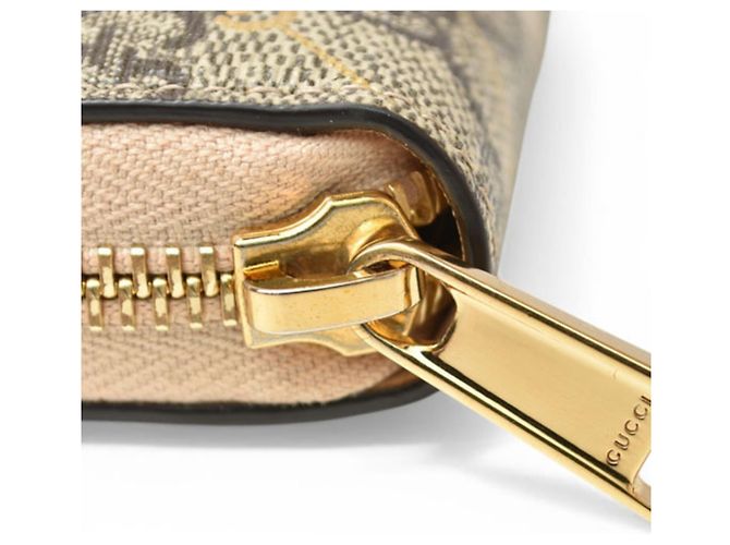 Portafoglio lungo Gucci GG Supreme beige e marrone - vista 4