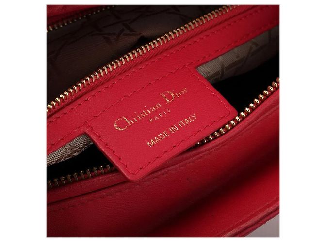 Borsa Lady Dior Dior grande rosa in pelle Cannage - vista 4