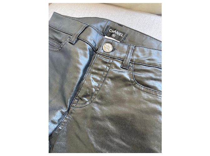 Pantalones de Cuero Negros Chanel - vista 2