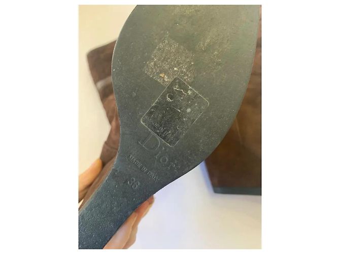 Botas Dior Cannage de ante marrón Castaño - vista 5