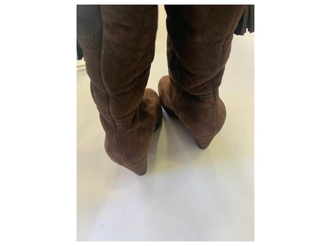 Botas Dior Cannage de ante marrón Castaño - vista 8