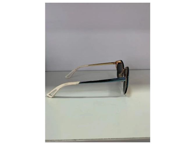 Dior Sonnenbrille aus Metall blauer Spiegelrahmen orangefarbene Gläser - Ansicht 2