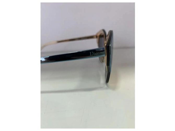 Dior Sonnenbrille aus Metall blauer Spiegelrahmen orangefarbene Gläser - Ansicht 4