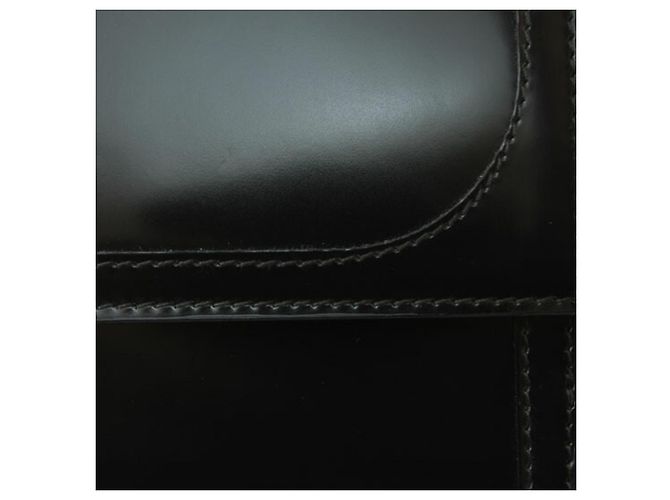 Gucci Bi-Fold Geldbörse aus schwarzem Emaille-Leder - Ansicht 5