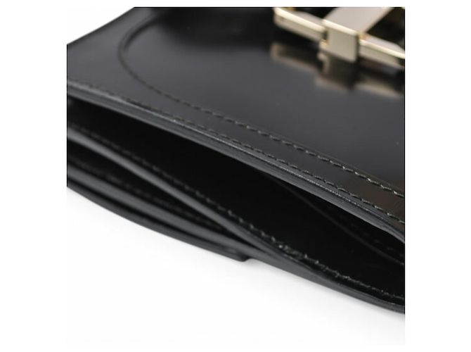 Gucci Bi-Fold Geldbörse aus schwarzem Emaille-Leder - Ansicht 7