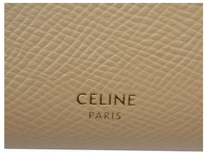 Mini billetera Céline de cuero beige - vista 12