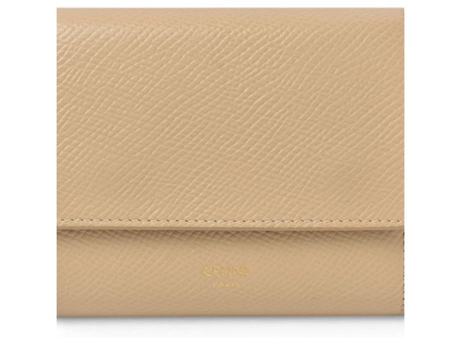 Mini billetera Céline de cuero beige - vista 2