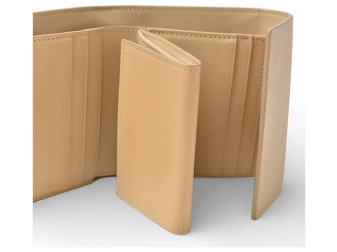 Mini billetera Céline de cuero beige - vista 3