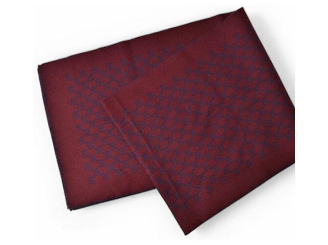 Sciarpa in lana reversibile Gucci Rosso Blu navy - vista 2