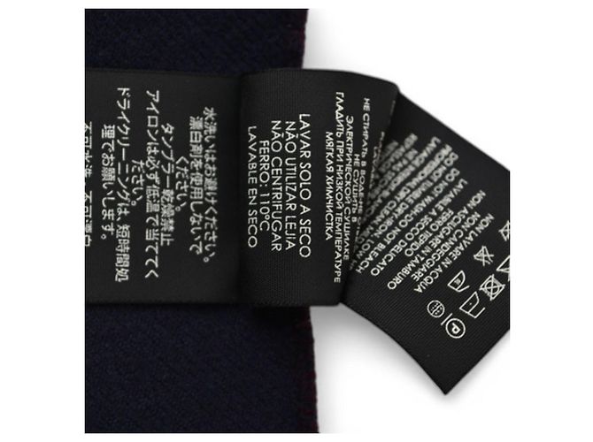 Sciarpa in lana reversibile Gucci Rosso Blu navy - vista 8