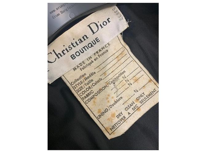 Christian Dior Abrigo de Capa en Lana Azul Marino Talla 38 - vista 5