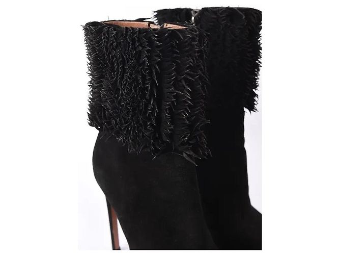 Stivaletti Alaïa in suede nero - vista 4
