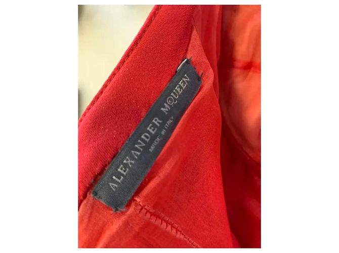 Mono Alexander McQueen Rojo de Acetato sin Mangas Roja - vista 7