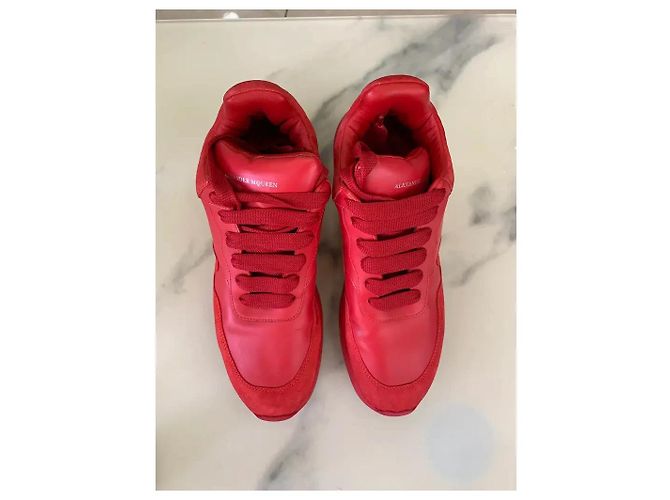 Sneakers Alexander McQueen Sprint Runner Rosse Pelle Rosso - vista 2