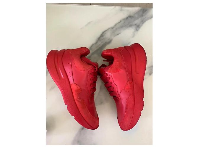 Sneakers Alexander McQueen Sprint Runner Rosse Pelle Rosso - vista 3