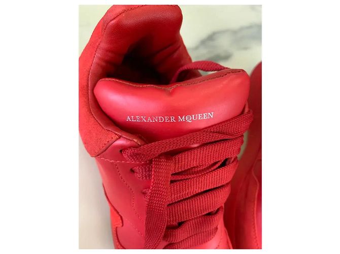 Sneakers Alexander McQueen Sprint Runner Rosse Pelle Rosso - vista 4