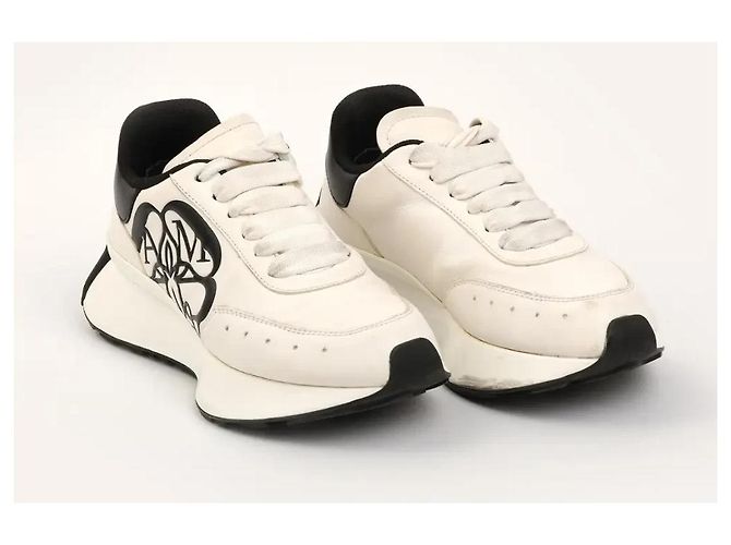 Alexander McQueen Sprint Runner White Leather Sneakers - view 2