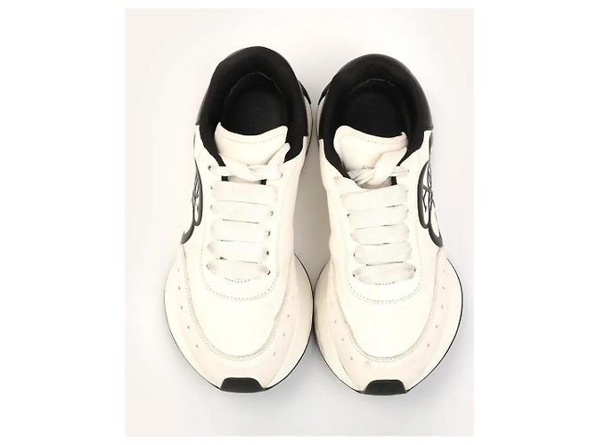 Alexander McQueen Sprint Runner White Leather Sneakers - view 3