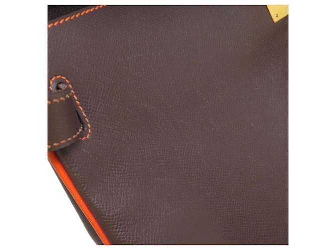 Borsa Hermès Kelly 40 Marrone Arancione - vista 14