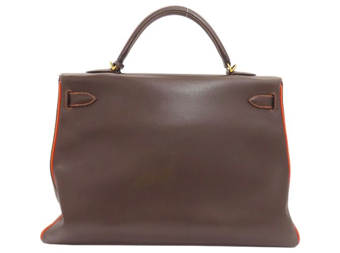 Borsa Hermès Kelly 40 Marrone Arancione - vista 2