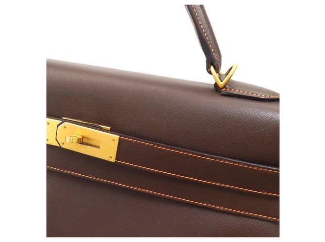 Borsa Hermès Kelly 40 Marrone Arancione - vista 21