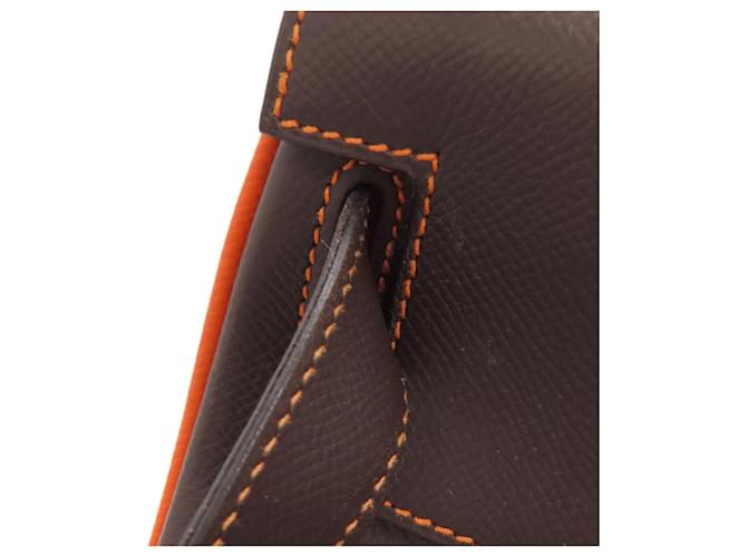 Borsa Hermès Kelly 40 Marrone Arancione - vista 23