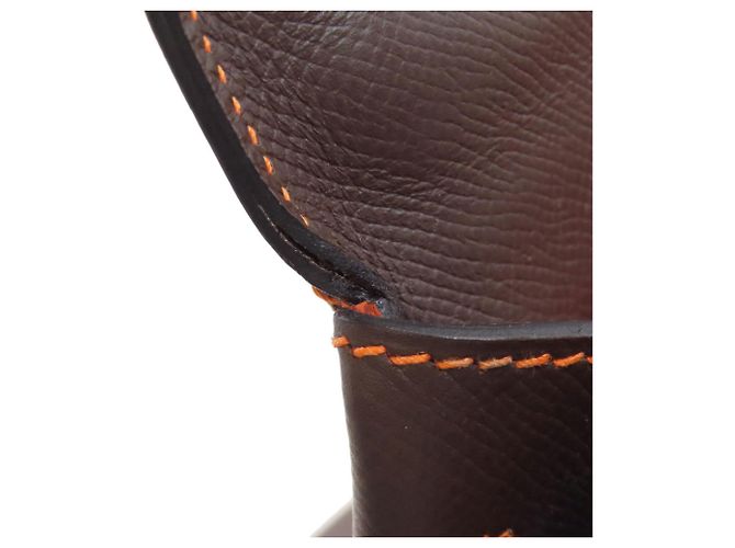 Borsa Hermès Kelly 40 Marrone Arancione - vista 24
