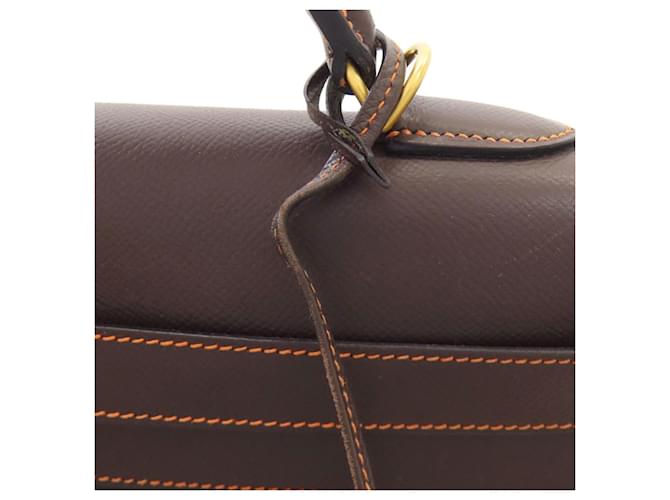 Borsa Hermès Kelly 40 Marrone Arancione - vista 25