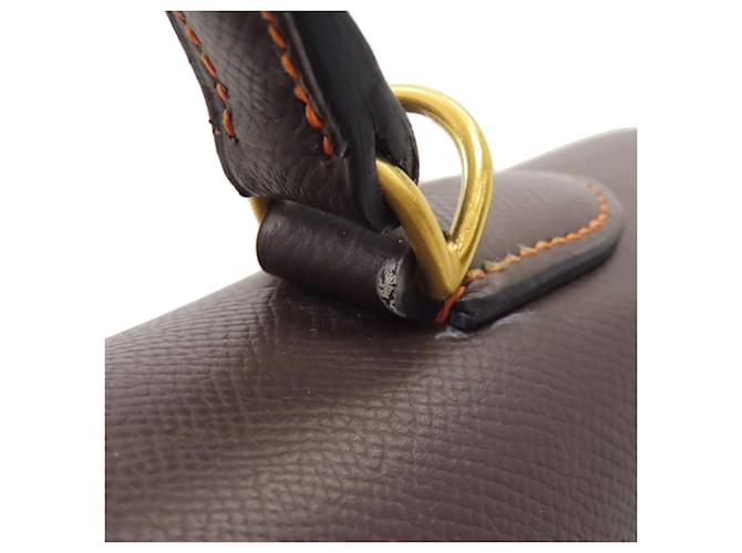 Borsa Hermès Kelly 40 Marrone Arancione - vista 27