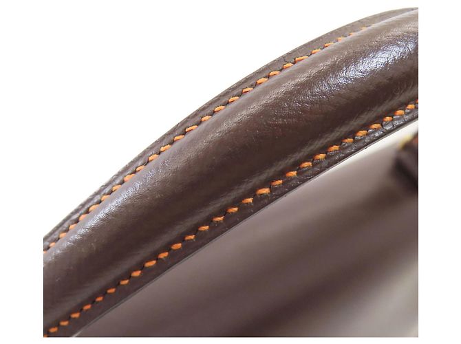 Borsa Hermès Kelly 40 Marrone Arancione - vista 28