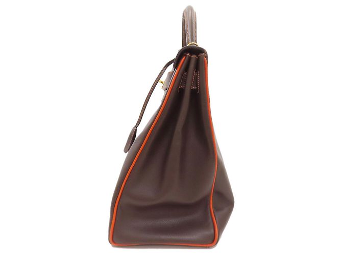 Borsa Hermès Kelly 40 Marrone Arancione - vista 3